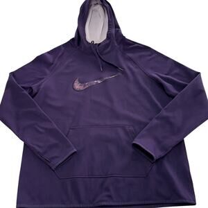 Nike Hoodie‎ Womens Large Purple Fleece Lined Training Pullover Dri Fit
